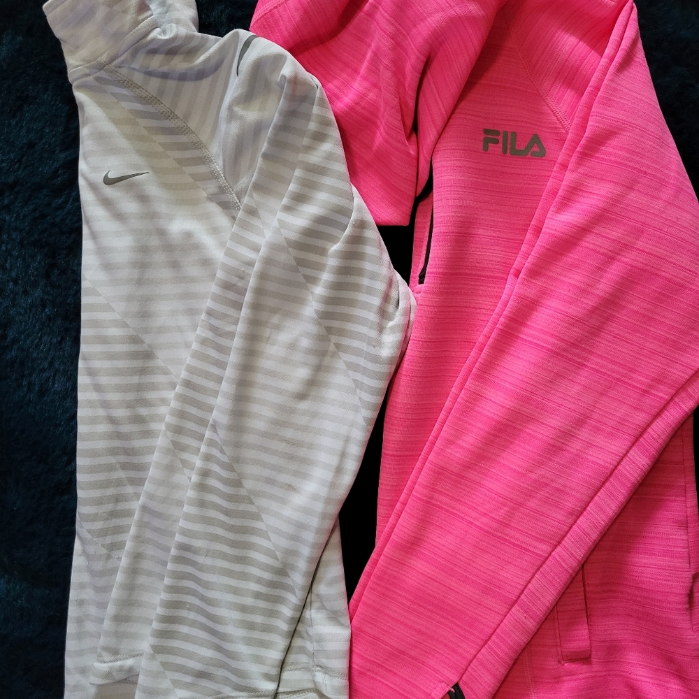 3/4 zip up pull over and 2 jean jackets